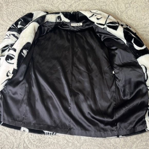 DONNY Brooks RIHANNA Faces Plush Jacket 1980’s Oversized Extra Small - Picture 4 of 14
